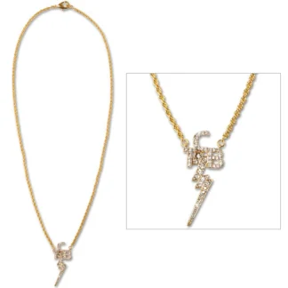 14k Elvis TCB Necklace with Diamonds by Lowell Hays