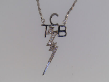 TCB Necklace – Sterling Silver with CZ Stones in the bolt 1081