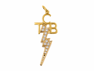 Elvis 14k TCB Charm with CZ Bolt by Lowell Hays