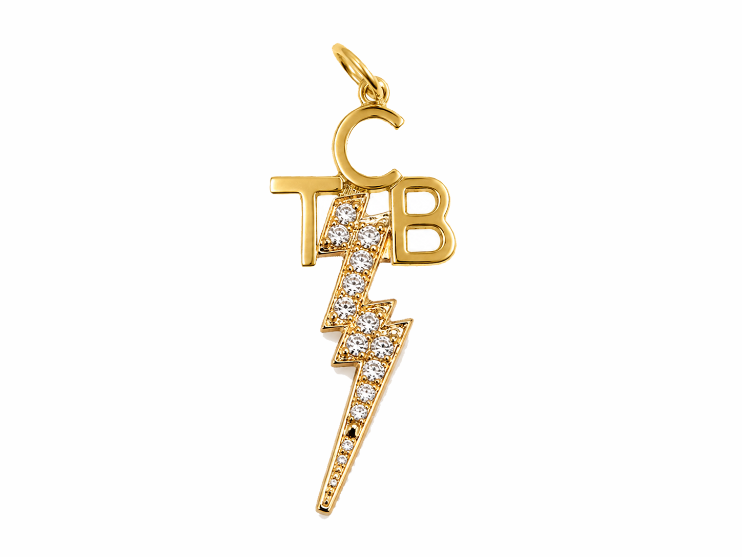 Elvis 14k TCB Charm with CZ Bolt by Lowell Hays