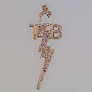 1094 - 14k TCB Charm with CZ Bolt by Lowell Hays