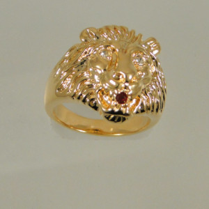 ELV049 - Lion Head Ring by Lowell Hays