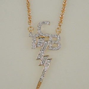 ELV047 - TCB Gold Plated Necklace with Swarovski Crystals by Lowell Hays
