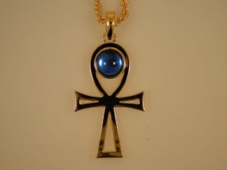 ELV066 - Ankh with Blue Sapphire by Lowell Hays