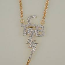 TCB Gold Plated Necklace with Swarovski Crystals | Elvis Jeweler | SKU ELV047