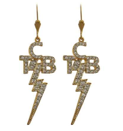 TCB Gold| Plated Earrings with Crystals | Elvis Jeweler | ELV087