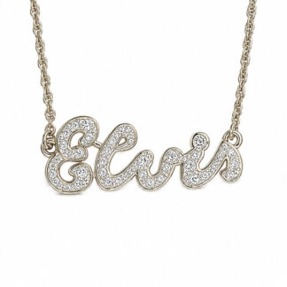 Elvis Signature Necklace Silver Plated by Lowell Hays