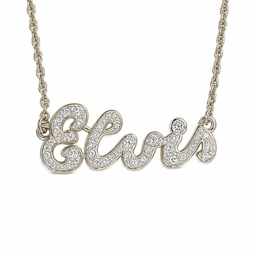 Elvis Signature Necklace Silver Plated by Lowell Hays