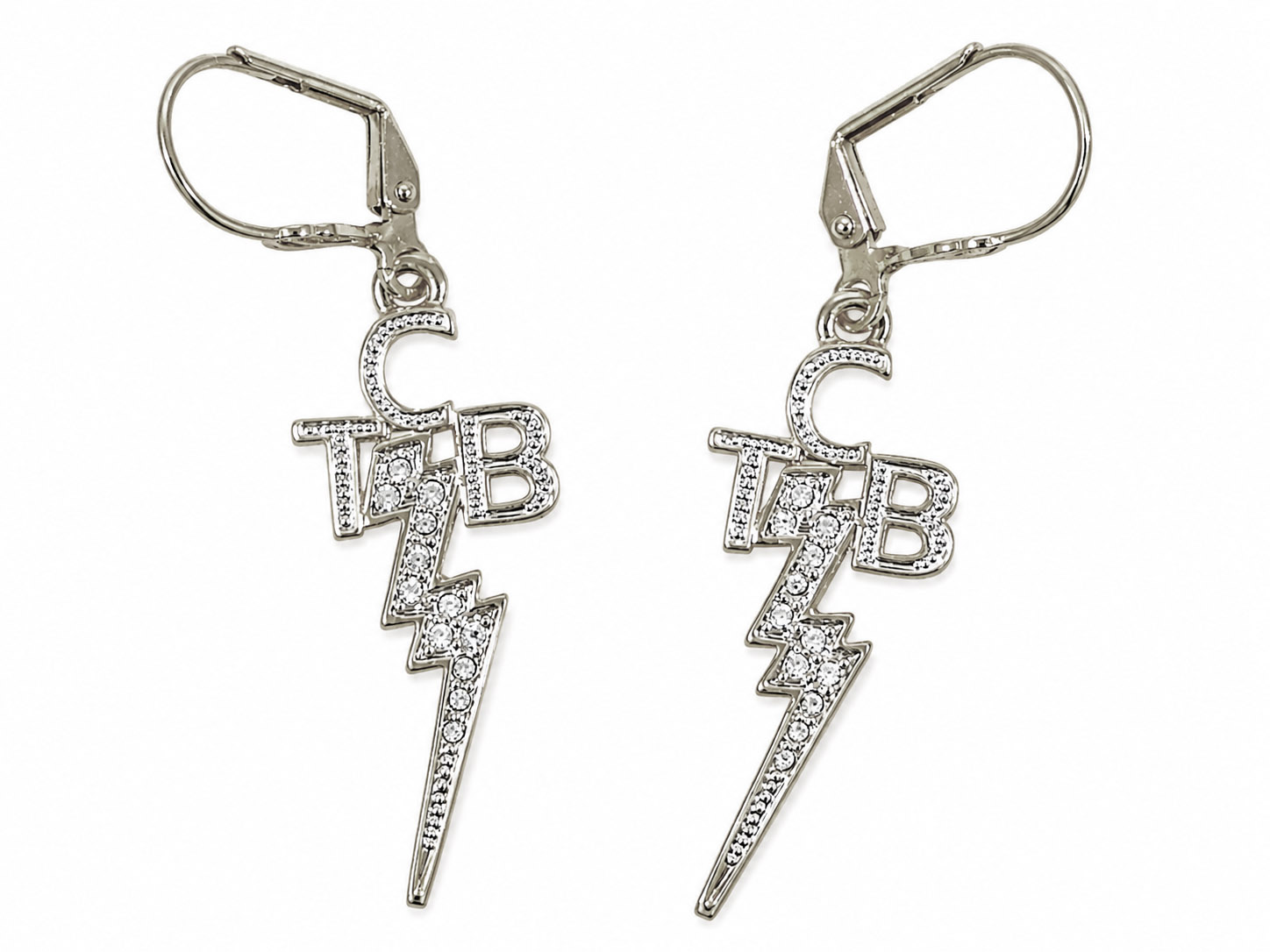 Silver Plated TCB Earrings with Swarovski Crystals by Lowell Hays