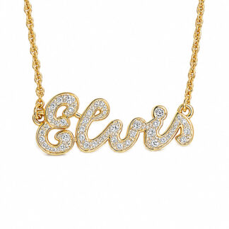 Gold Plated Elvis Signature Necklace by Lowell Hays
