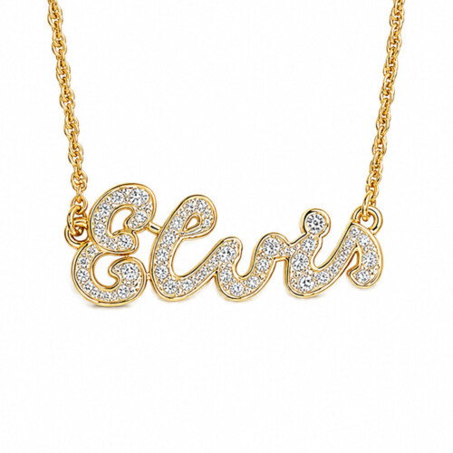 Gold Plated Elvis Signature Necklace by Lowell Hays