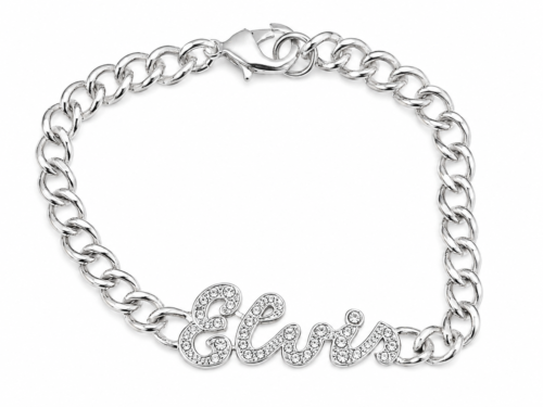 Silver Plated Elvis Bracelet with Swarovski Crystals by Lowell Hays