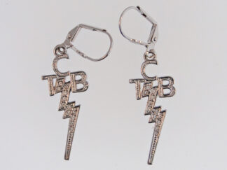 Silver plated TCB Earrings with Swarovski Crystals - ELV019SFC | Lowell Hays | Elvis Jeweler