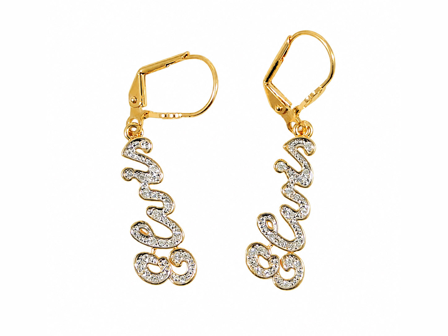 14k Signature Diamond Earrings by Lowell Hays