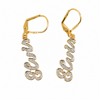 14k Signature Diamond Earrings by Lowell Hays